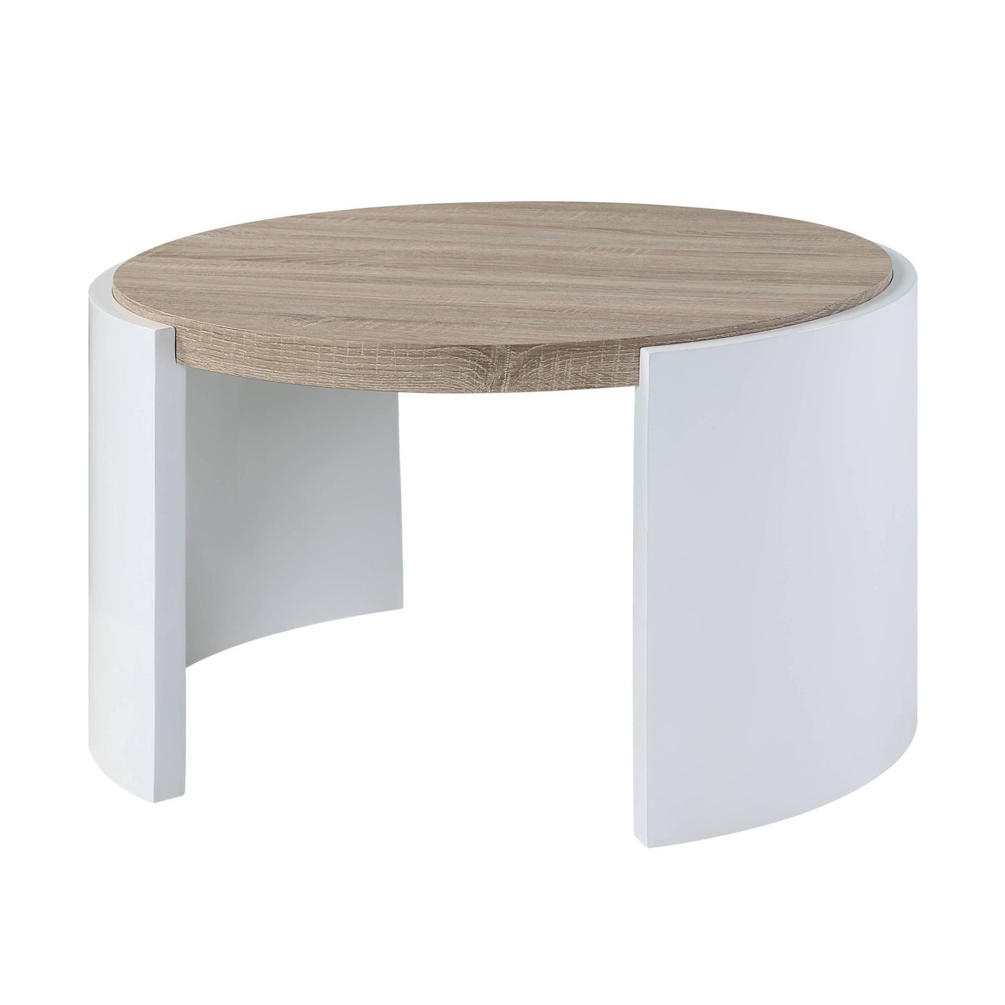 Oriel Oak and White High Gloss 1-Drawer Coffee Table