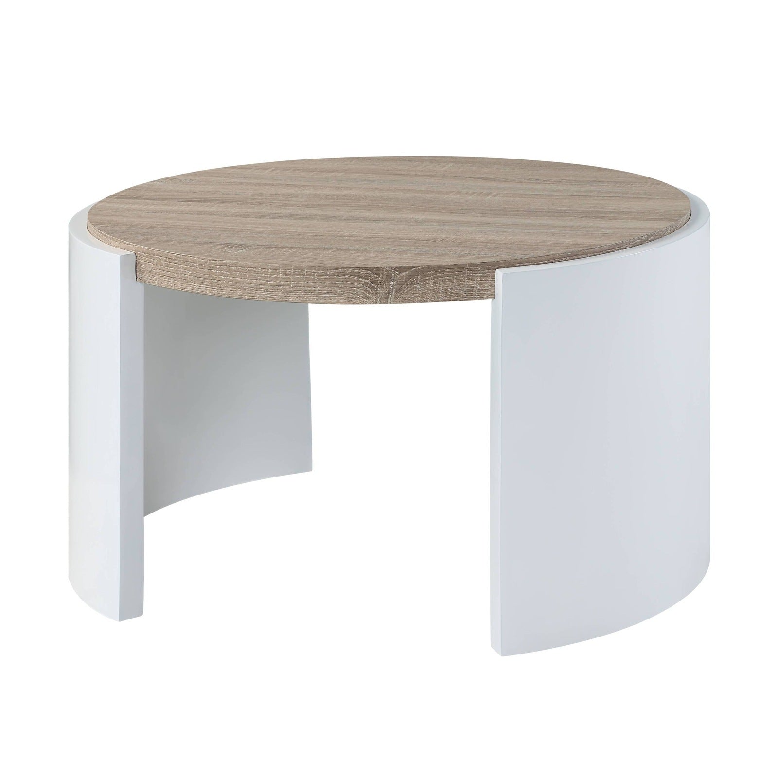 Oriel Oak and White High Gloss 1-Drawer Coffee Table