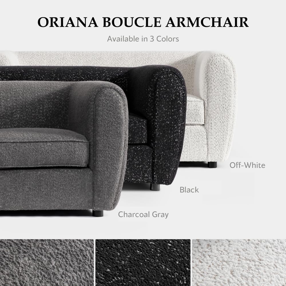 FOA Verdal Contemporary Fabric Accent Chair - Charcoal Gray