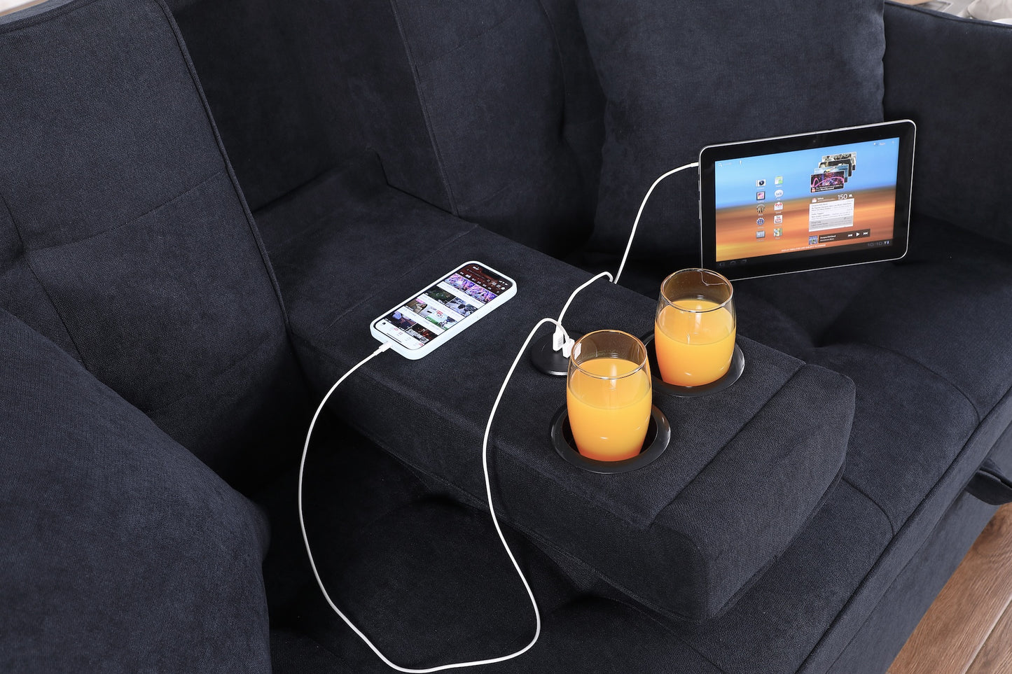 Cody II 70" Modern Gray Woven Fabric Sleeper Sofa - Dark Gray