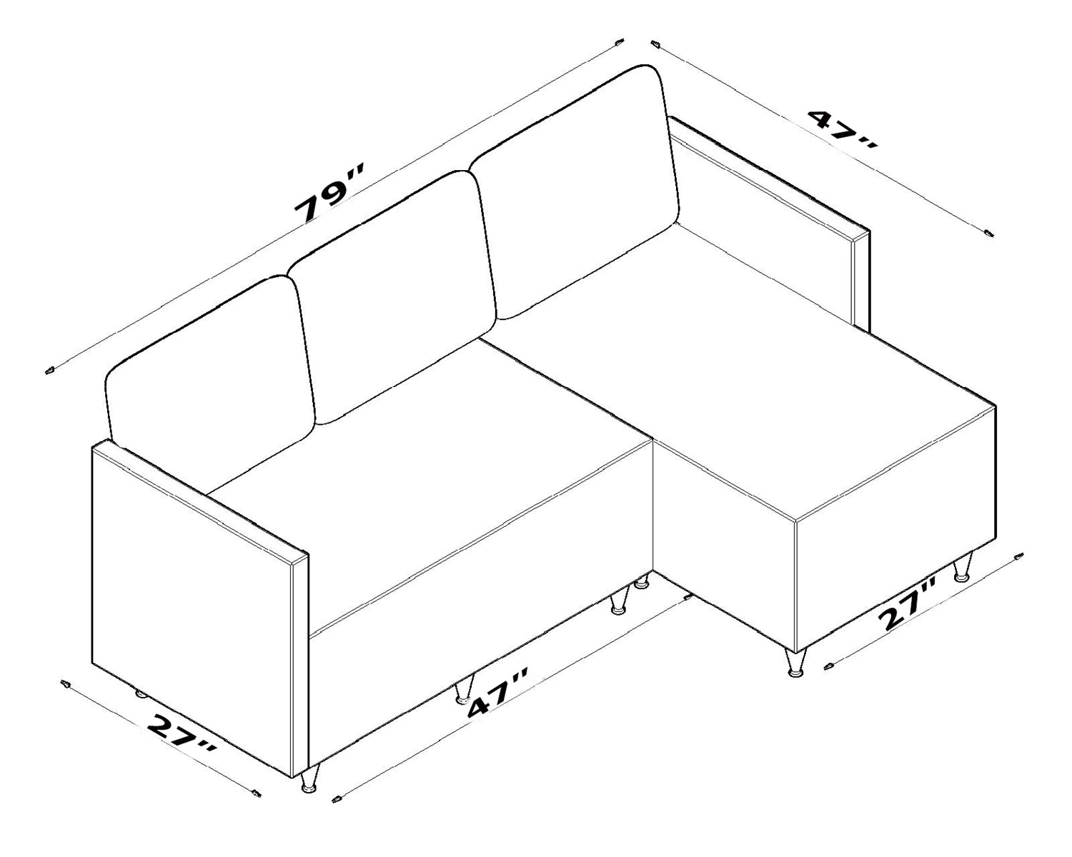 Aybuke Sectional, Grey - detail view 3