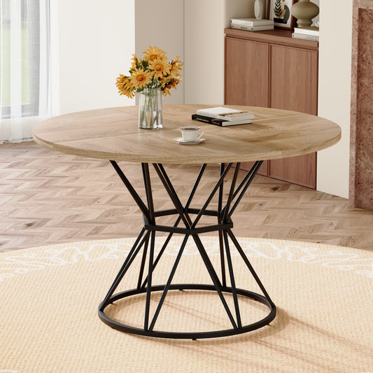 A Circular Dining Table with a Diameter of 47" - Black - primary color shot