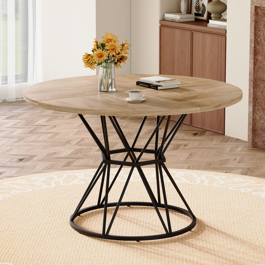 A Circular Dining Table with a Diameter of 47" - Black - primary color shot