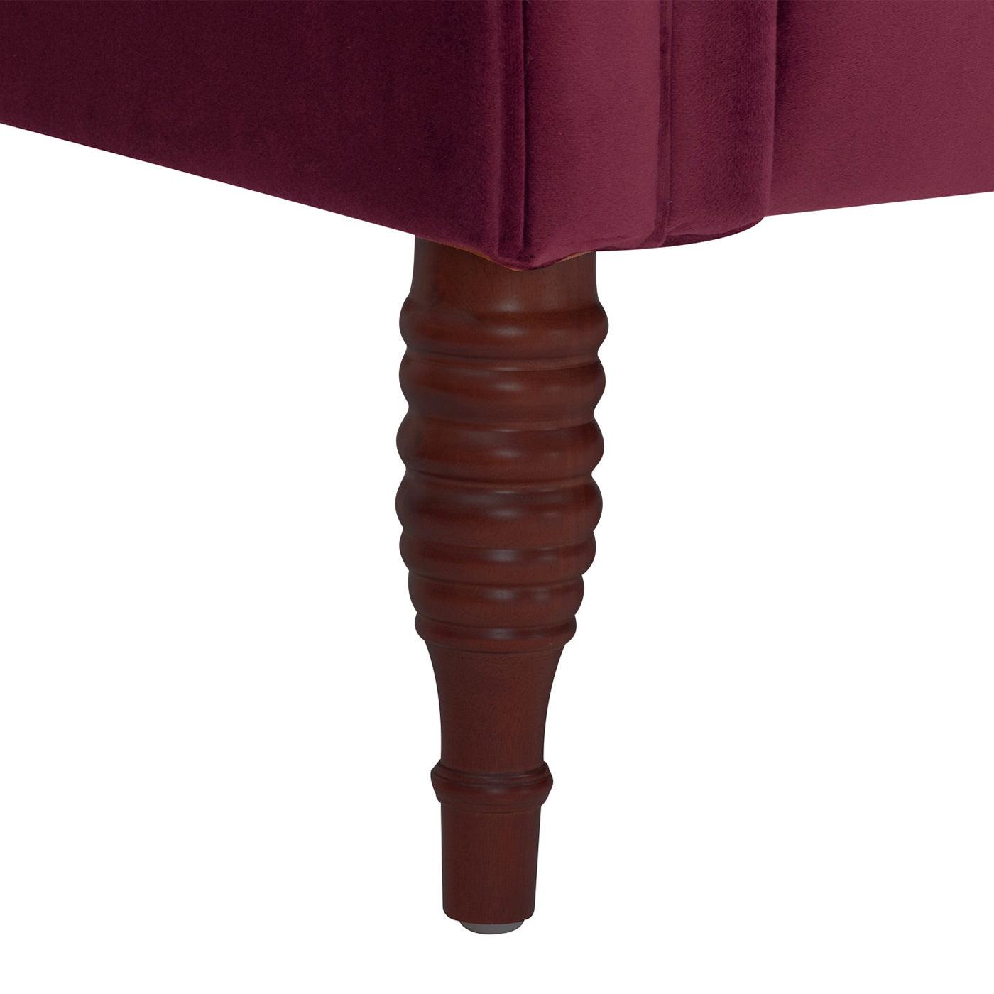 Samuel Tufted Roll Arm Chaise Lounge - Burgundy - detail view 3