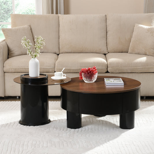 Black & Brown Melamine,plastic Nesting Tables with Black Legs - primary color shot