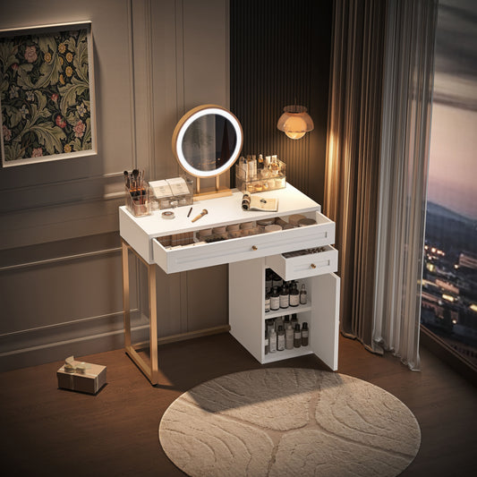 Dolores 31.5'' Makeup Vanity Desk with Lighted Mirror