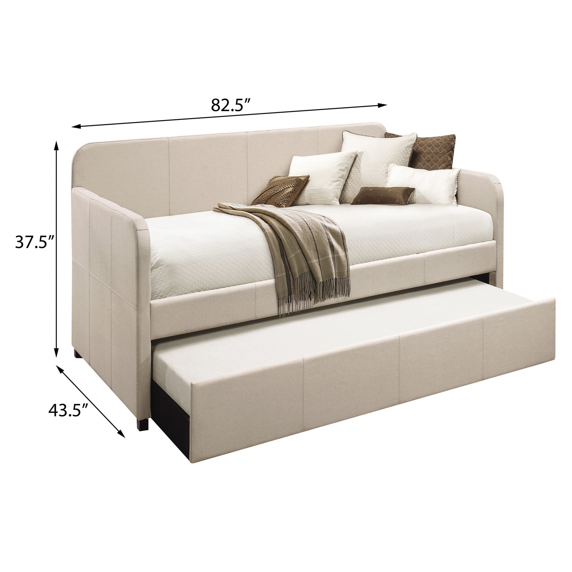 Fog Twin Upholstered Daybed with Trundle