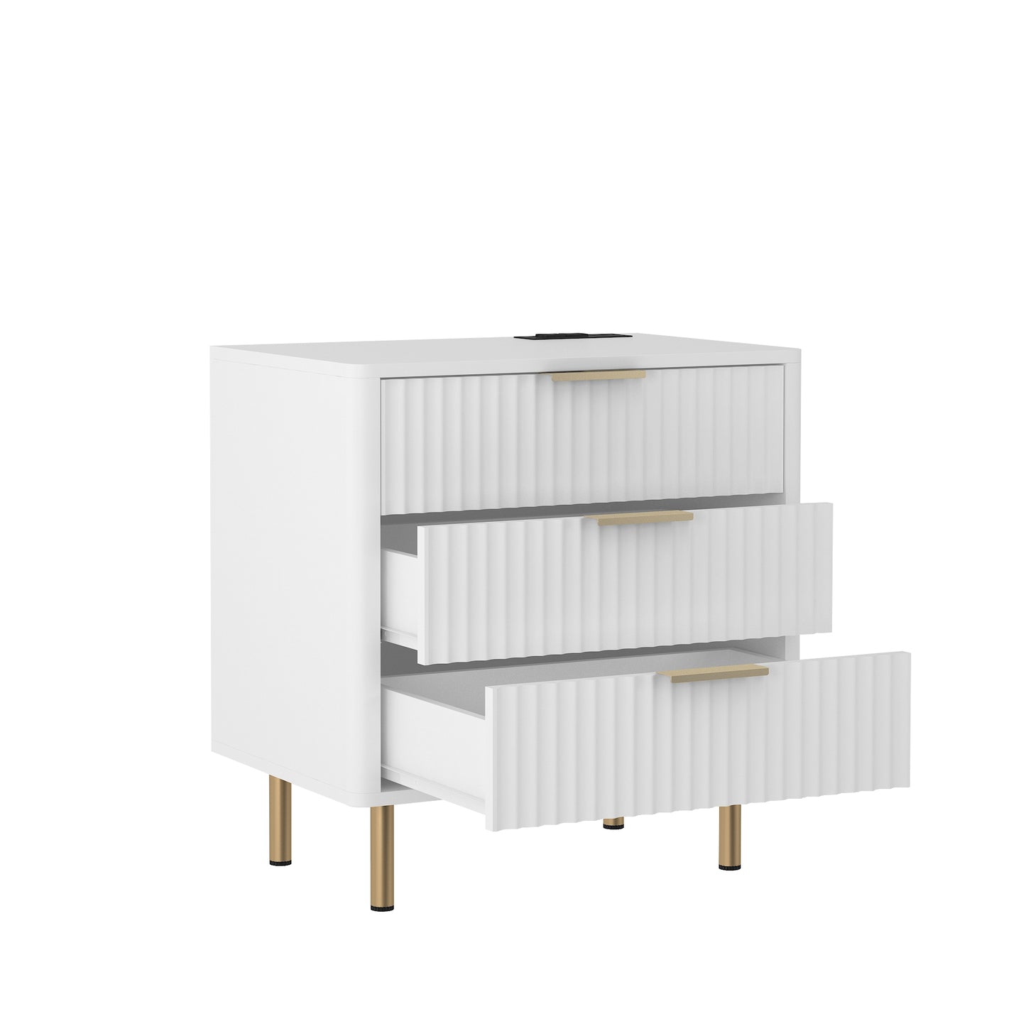 Nightstand with Charging Station - White - detail view 2