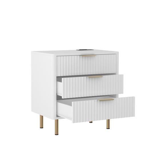 Nightstand with Charging Station - White - detail view 2