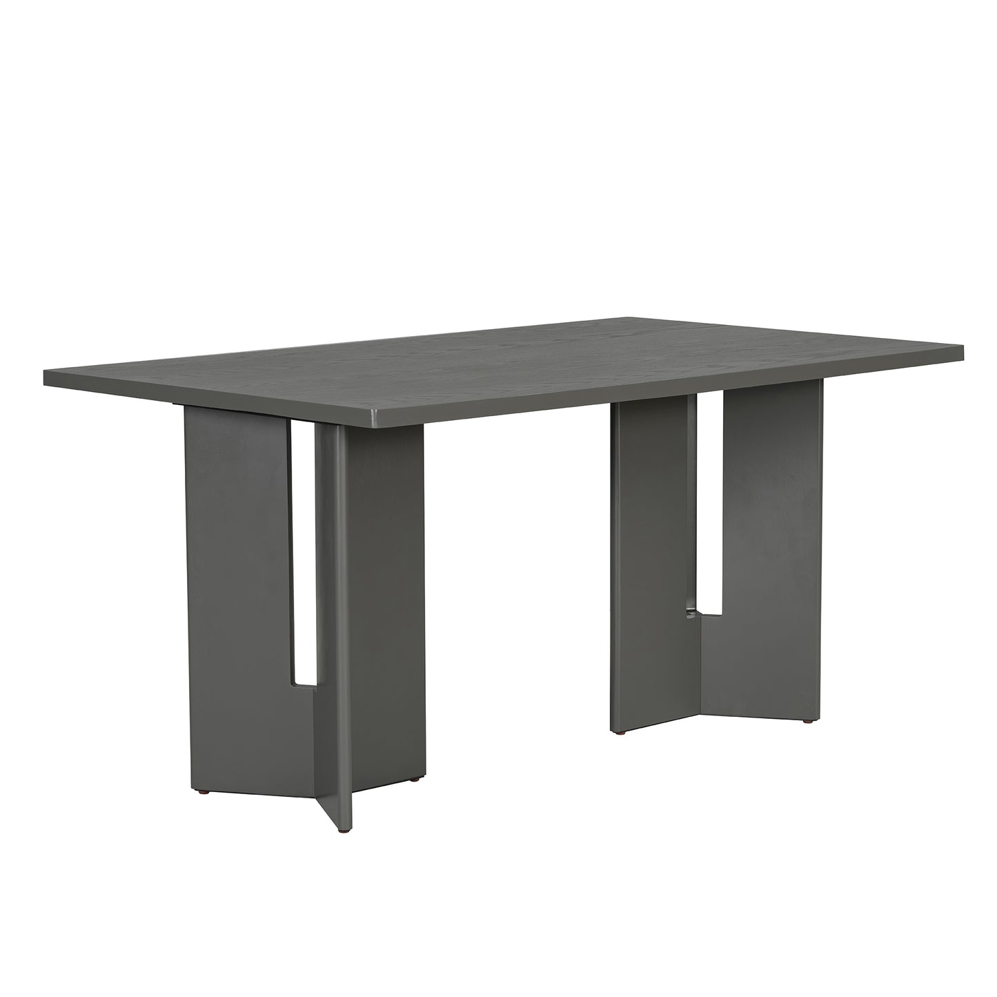 TREXM Farmhouse Wood Dining Table - Gray - detail view 8
