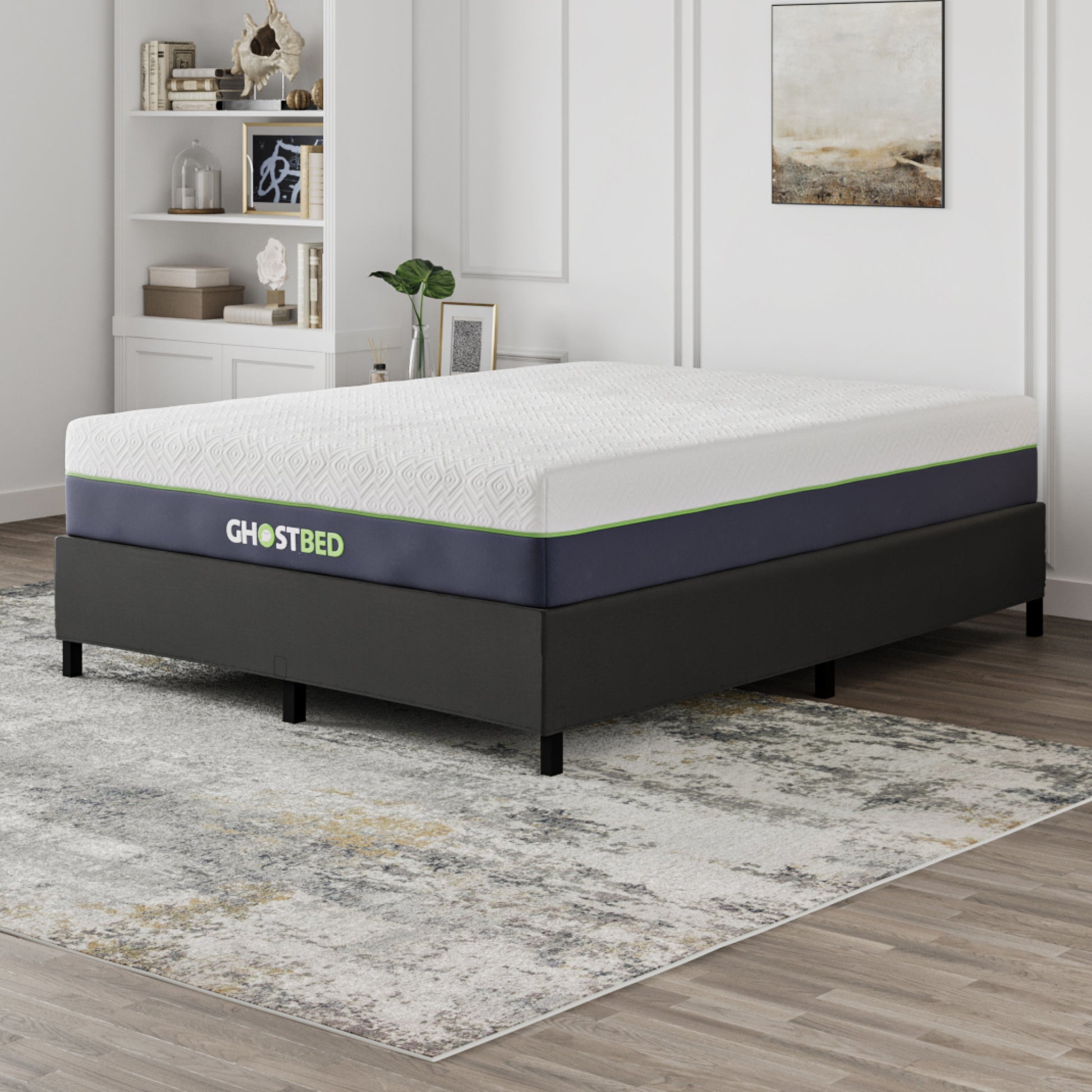 Ghostbed All-in-One Foundation Queen: Black Metal Support Frame with 12-Inch Clearance - detail view 4