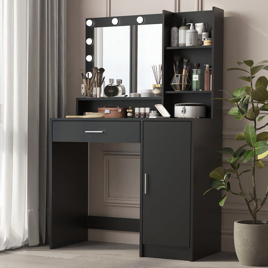 Galadriel Contemporary Bedroom Vanity, Black