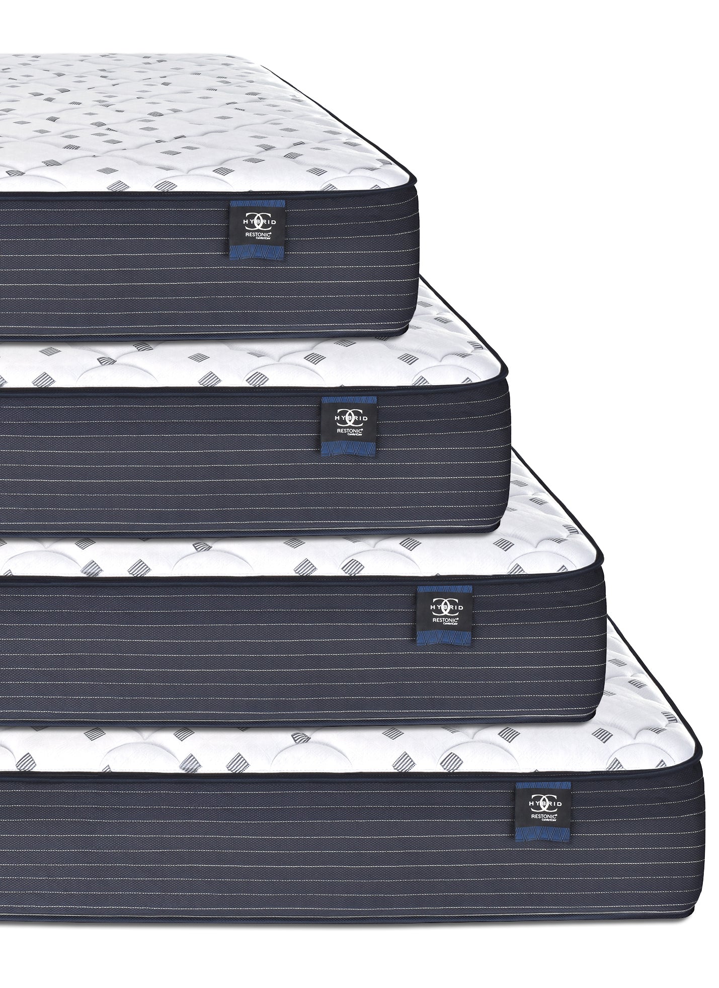 Restonic Comfortcare Hybrid Restonic Direct Plush - White+blue - detail view 5
