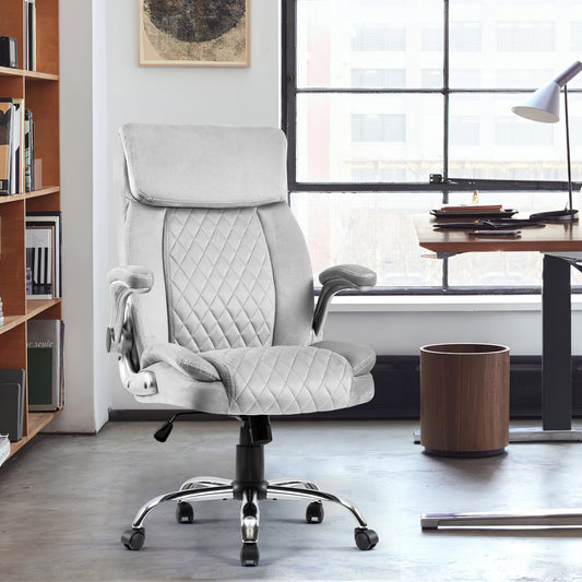 Calandra Velvet Executive Office Chair, Gray