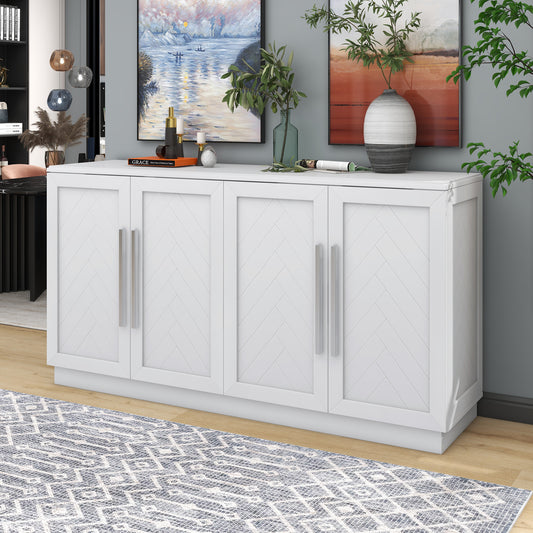 TREXM Sideboard Buffet Cabinet with Storage - White - primary color shot