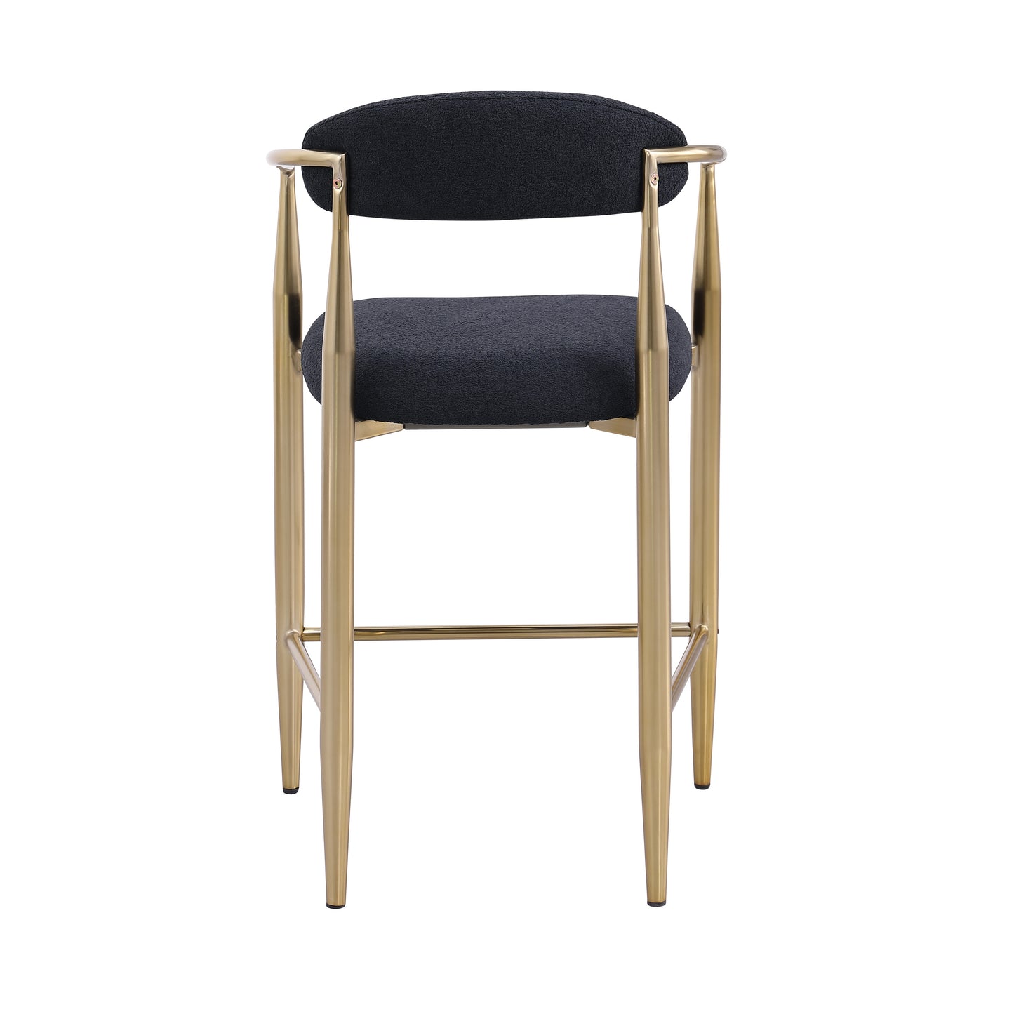 Janice Modern Boucle Upholstered Bar Stools with Gold Legs Set of 2