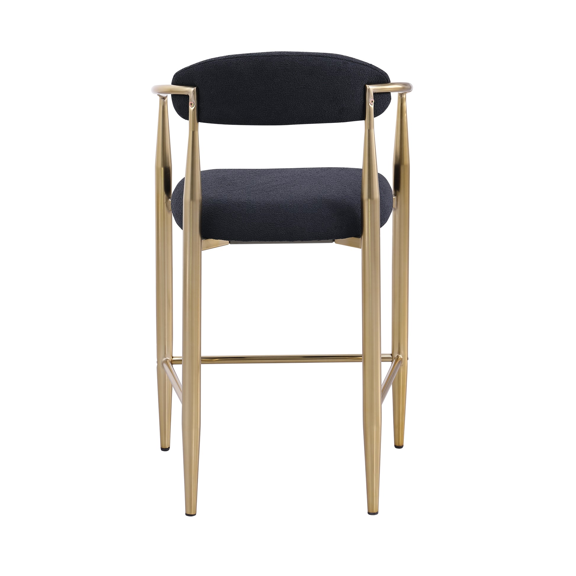 Janice Modern Boucle Upholstered Bar Stools with Gold Legs Set of 2