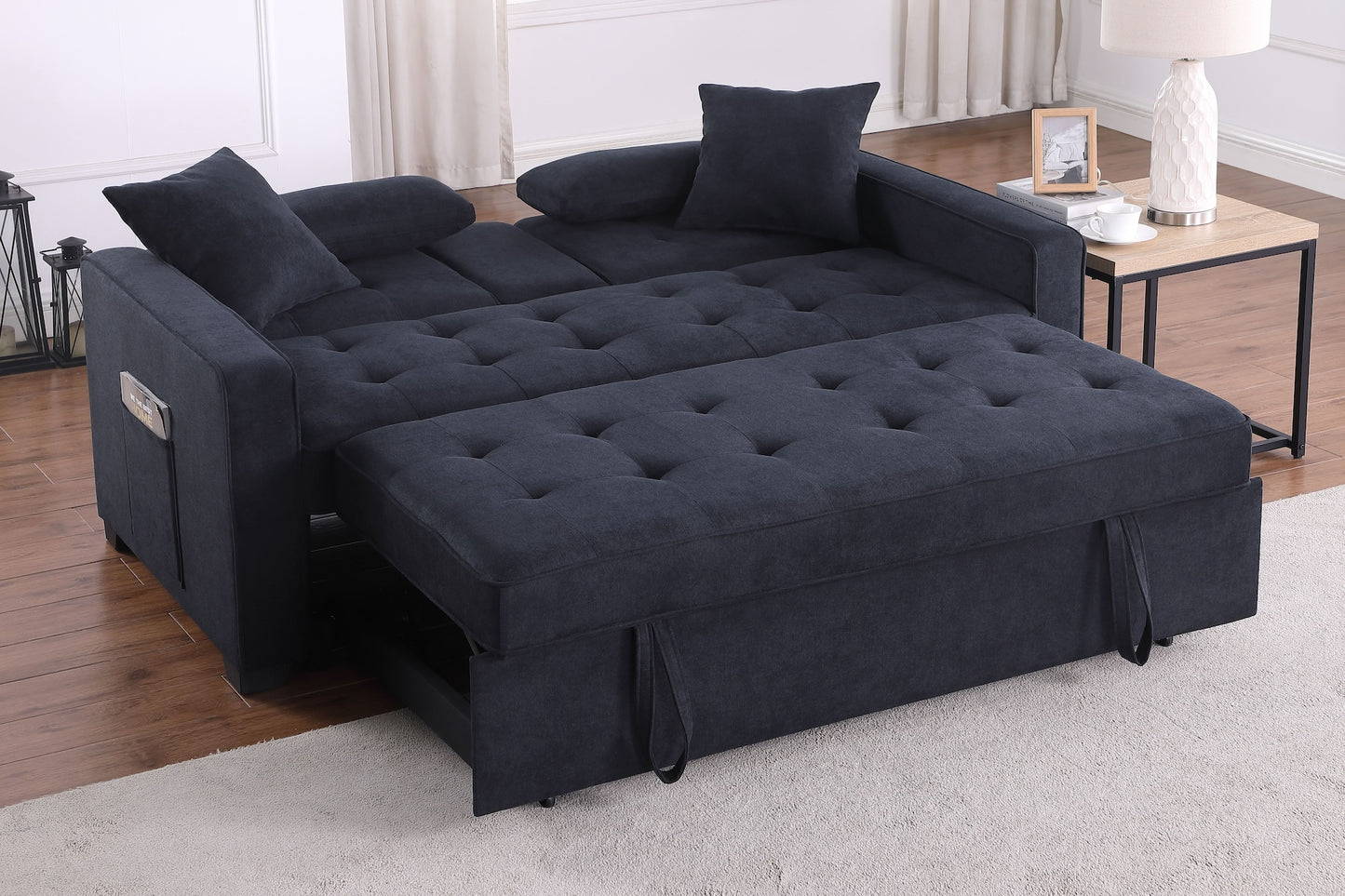 Cody II 70" Modern Gray Woven Fabric Sleeper Sofa - Dark Gray