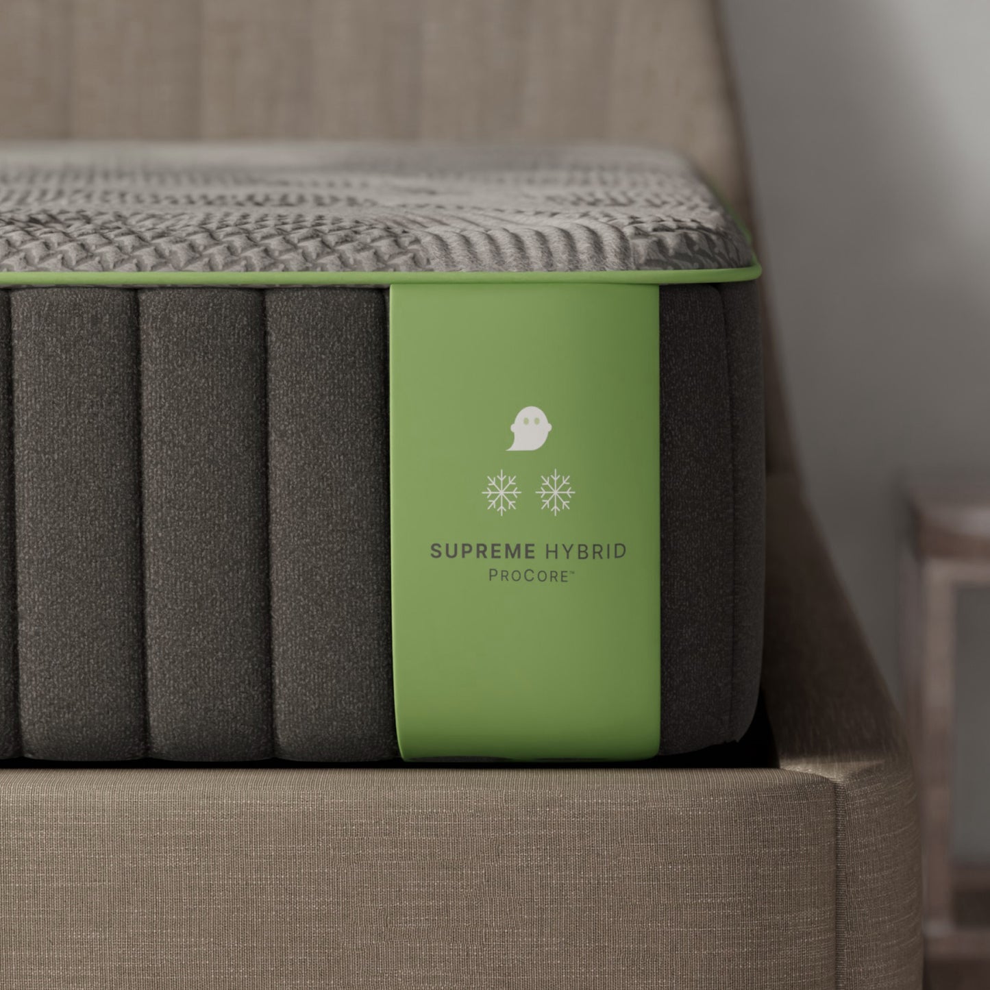 Ghostbed Supreme 12' King Hybrid Mattress with Ghost Ice Quilted Cover in Grey - detail view 6