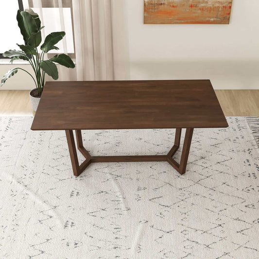 Marina  Solid Wood Dining Table In Brown - primary color shot