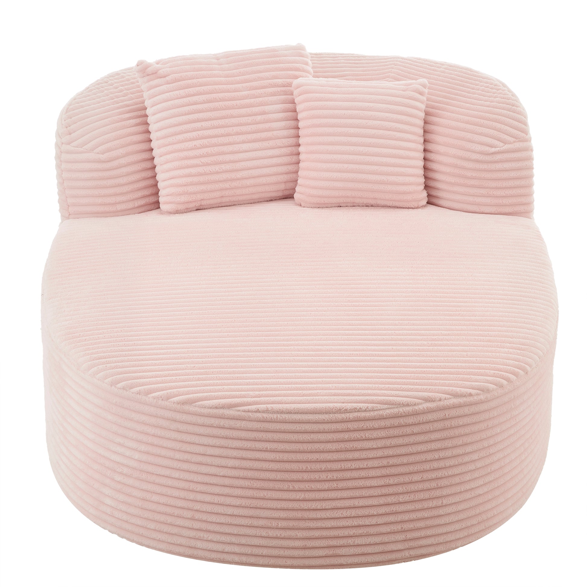 Modern Chaise Lounge Sofa Boneless Couch 51.6' Sofa Bed with Two Supportive Pillows - Pink - primary color shot