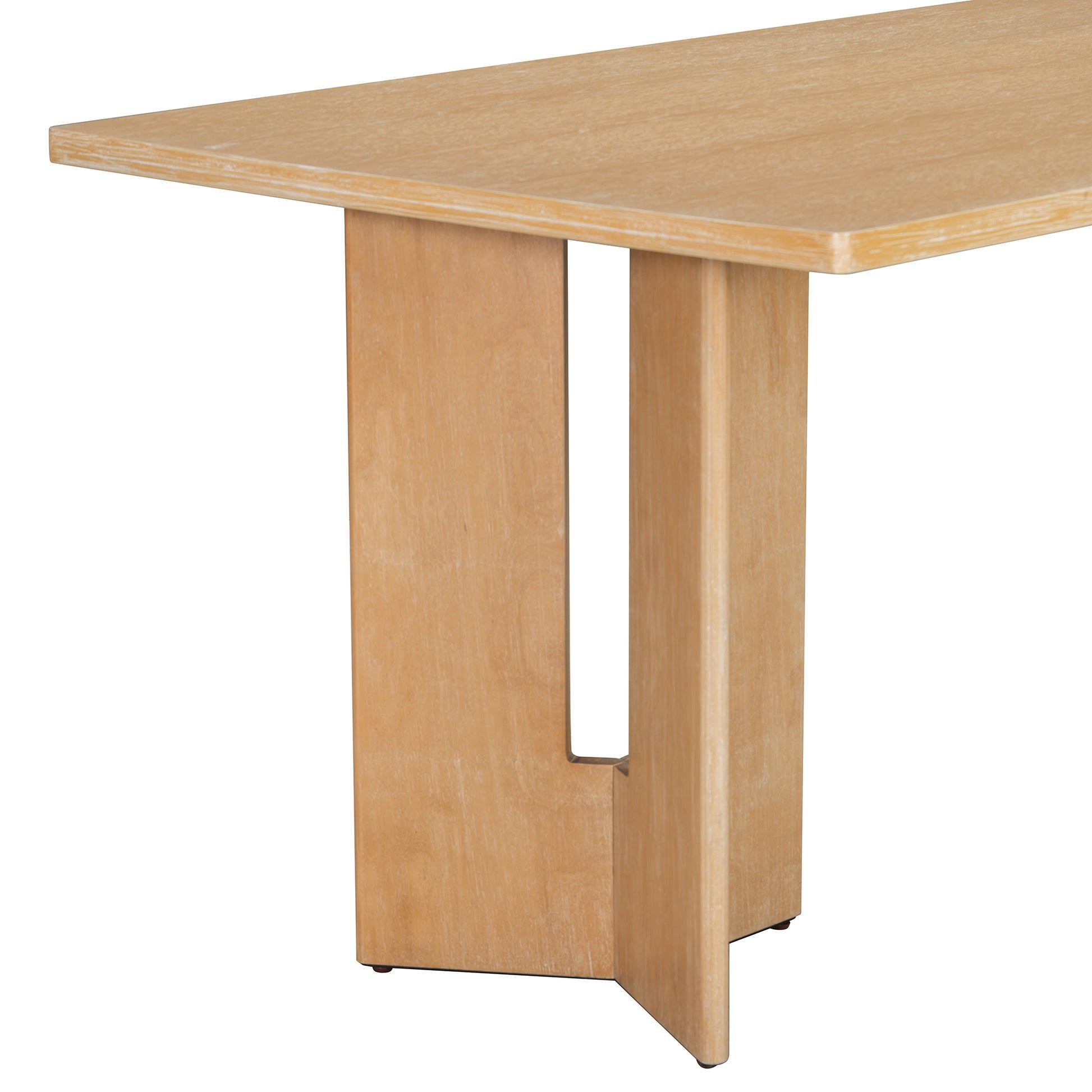 TREXM Farmhouse Wood Dining Table - Natural - detail view 8