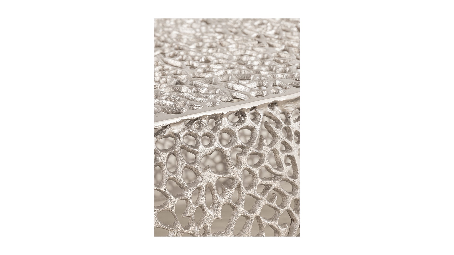 Azriel Oval Aluminum Mesh Coffee Table, Silver