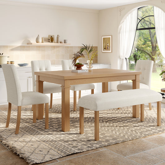 6-Piece Modern Dining Set - Natural - primary color shot