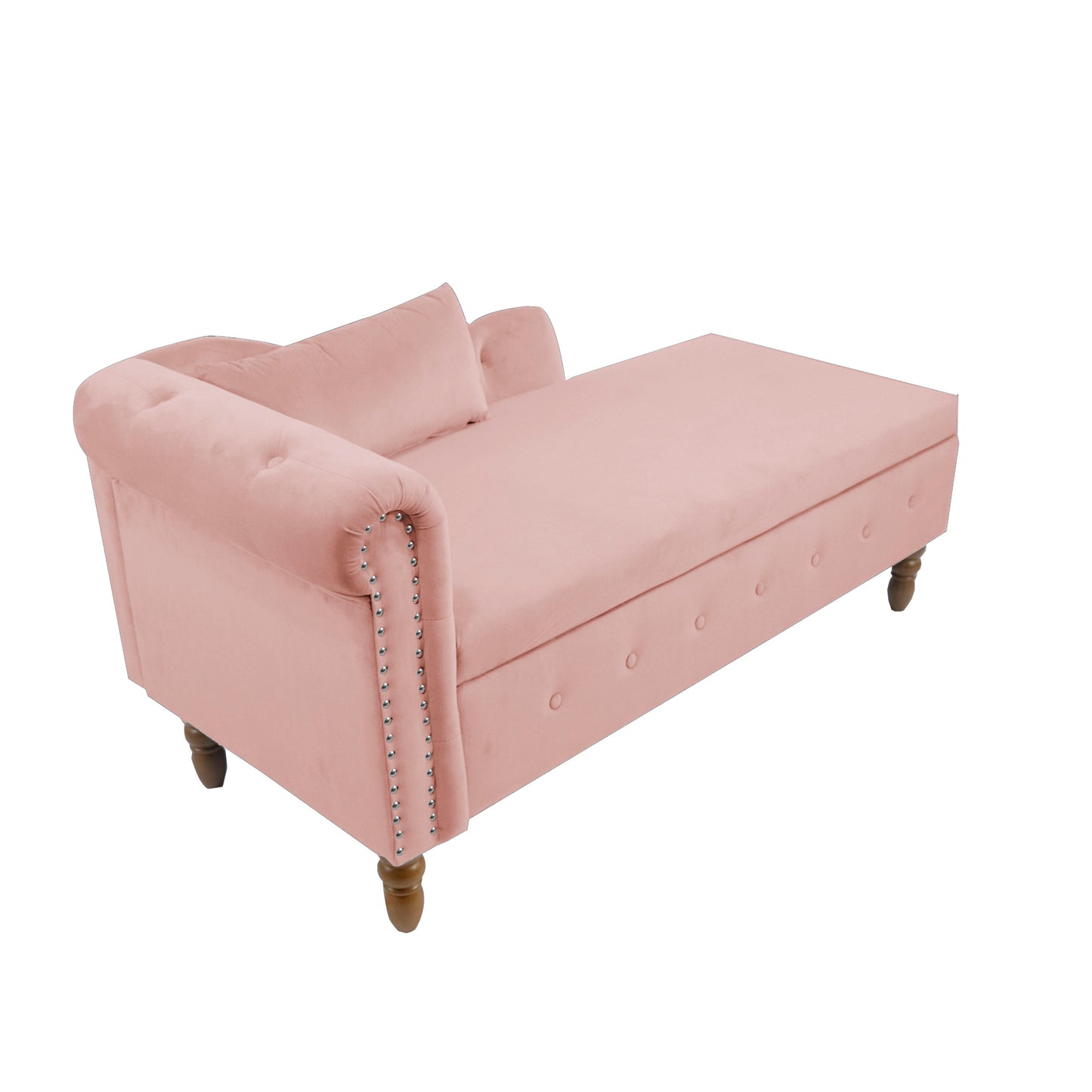 Classic Button-Tufted Chaise Lounge with Storage