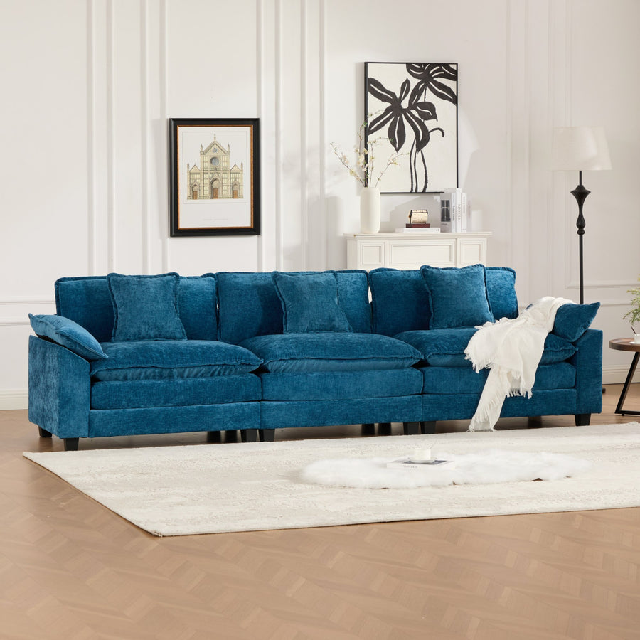Blue Chenille Sofa