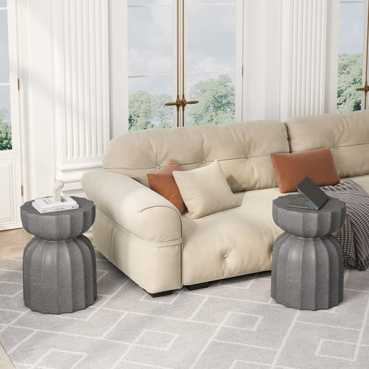 Grey Cement 2-Piece Accent Table Set - detail view 2