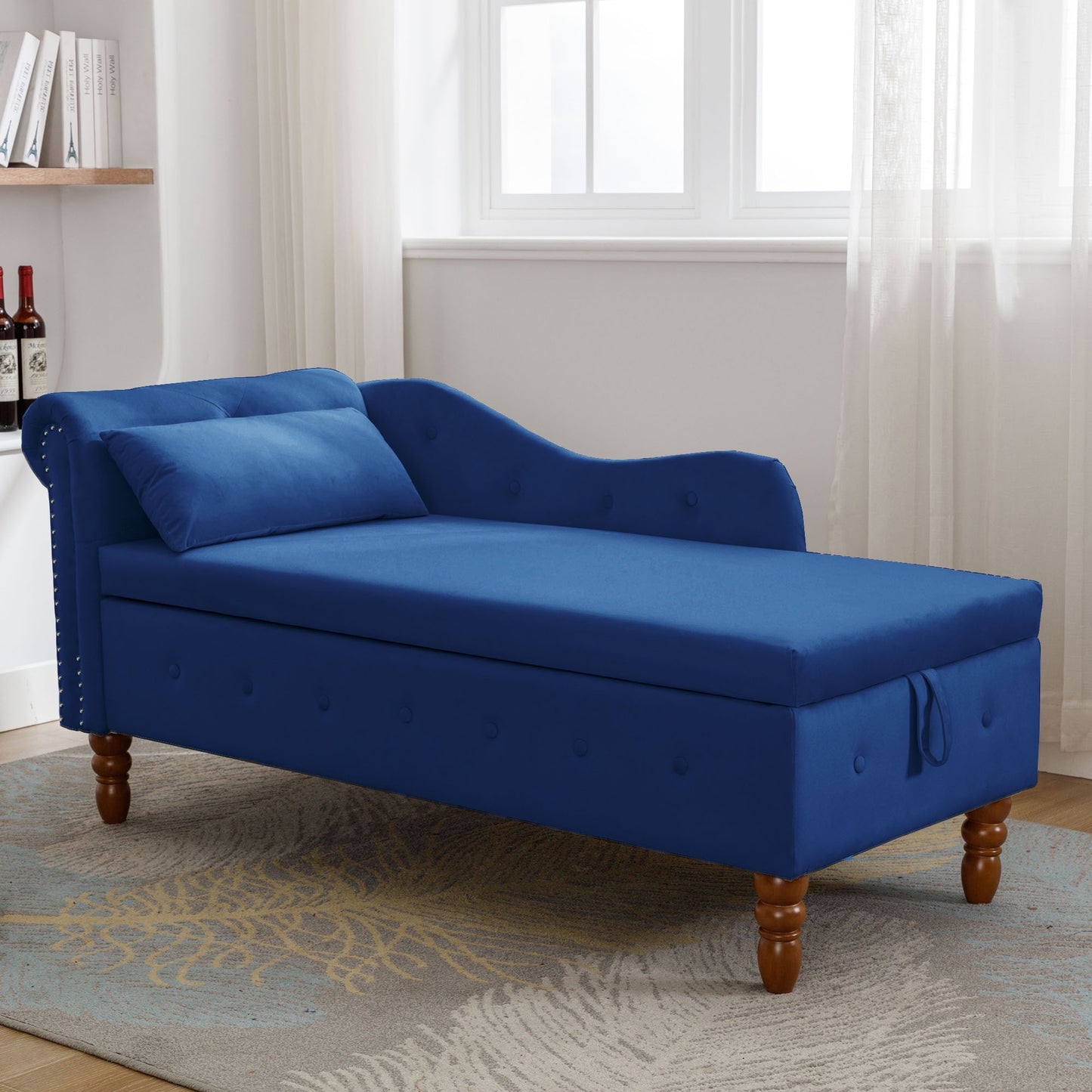 Navy Blue Chaise Lounge Indoor - detail view 2