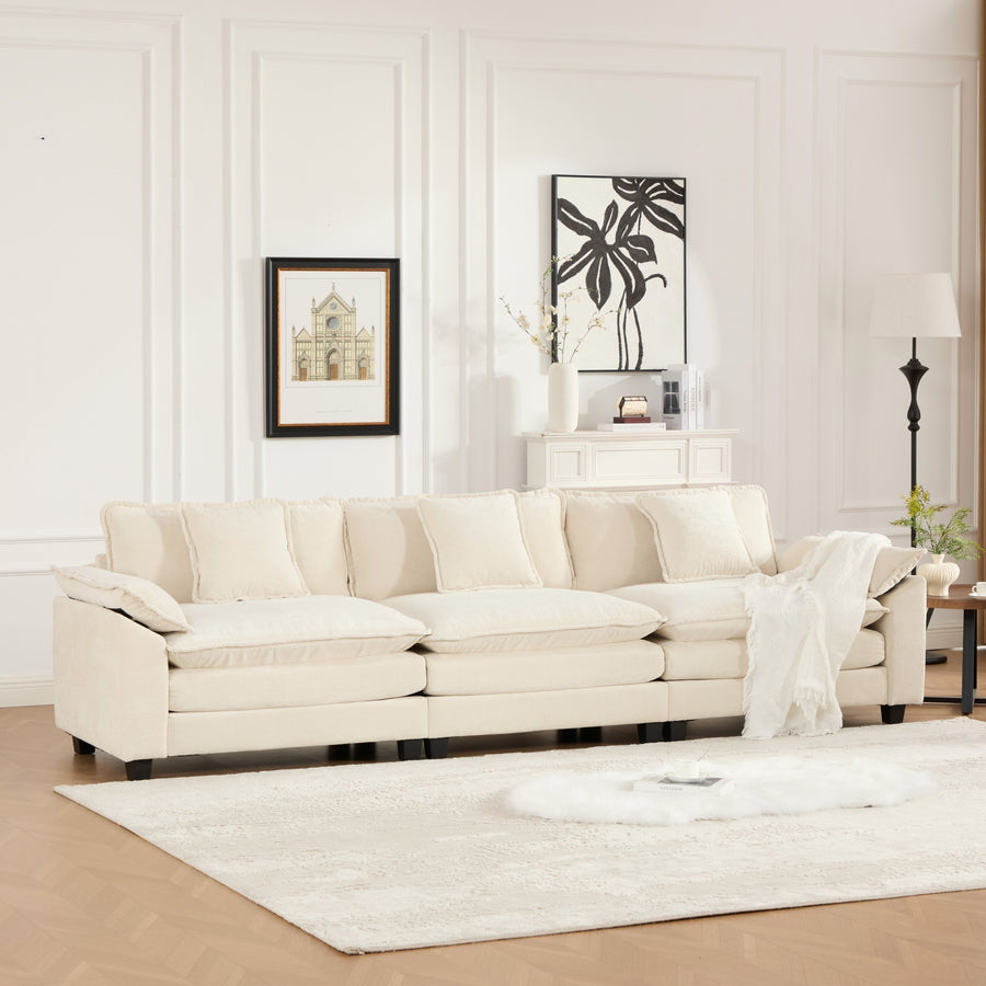 Beige Chenille Sofa