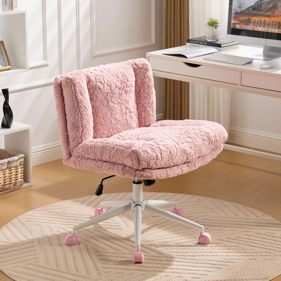 Pink faux fur Office Chair