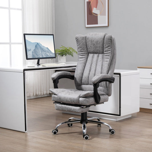 Vinsetto Massage Office Chair, High Back Reclining Desk Chair, Gray