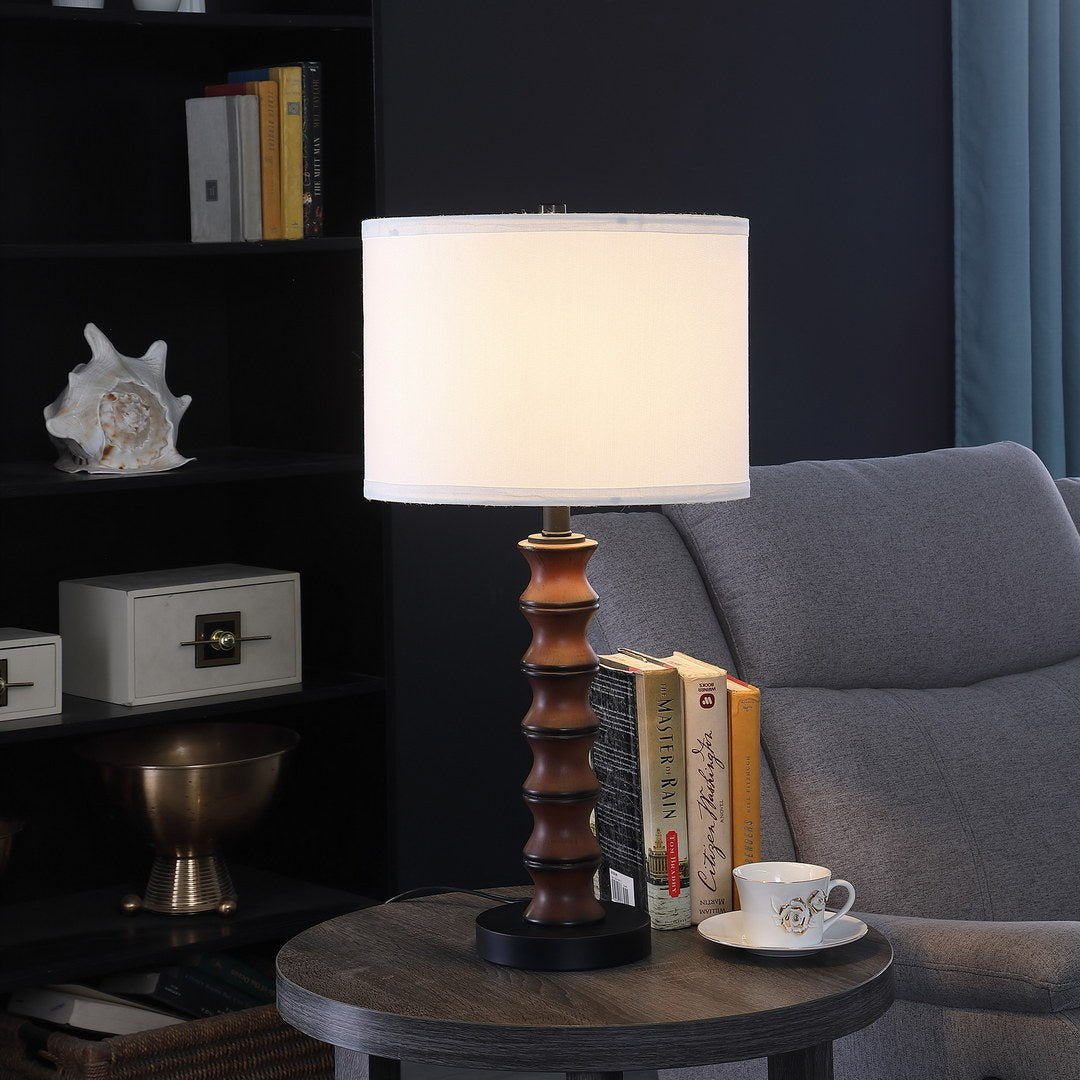 27.5' In Coastal Littoral Wood Insp Modern Table Lamp