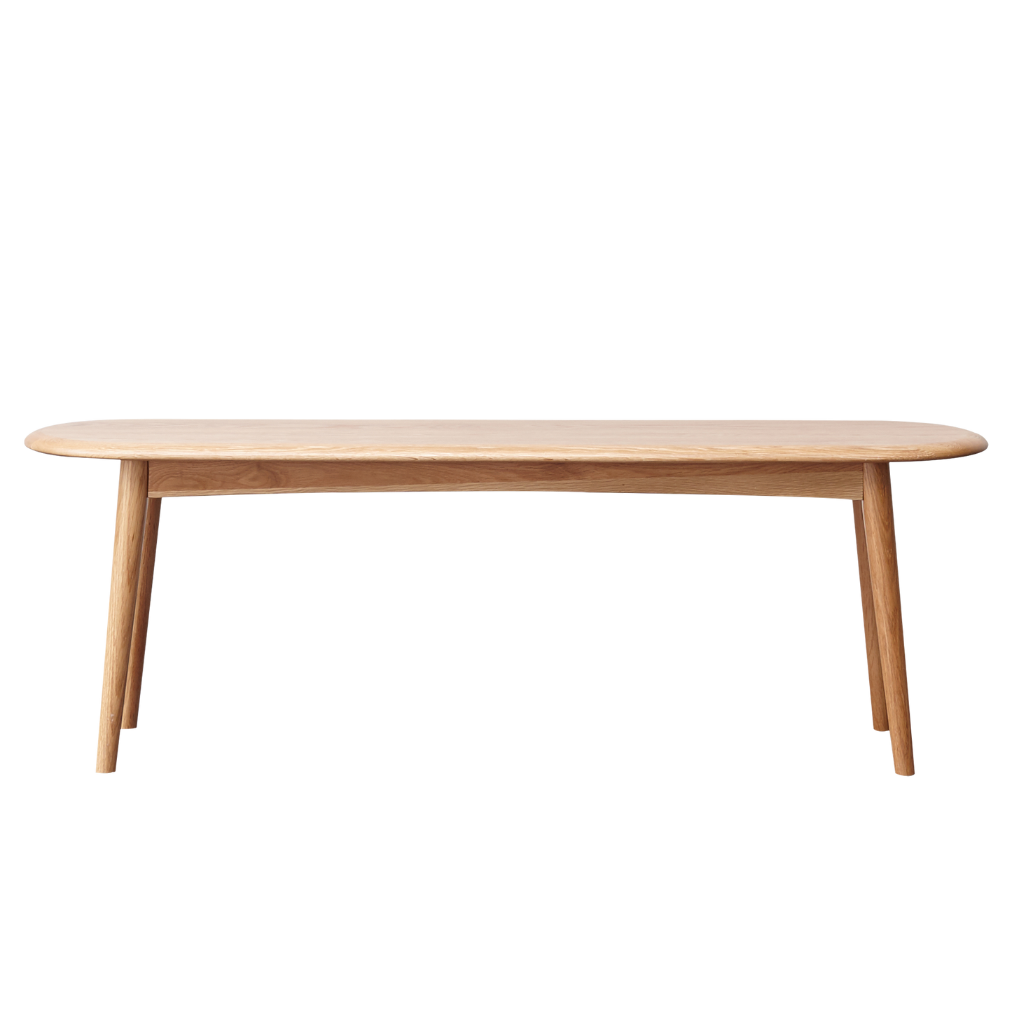 Natural Oak Dining Bench Table Bench with Half-Round Design - primary color shot