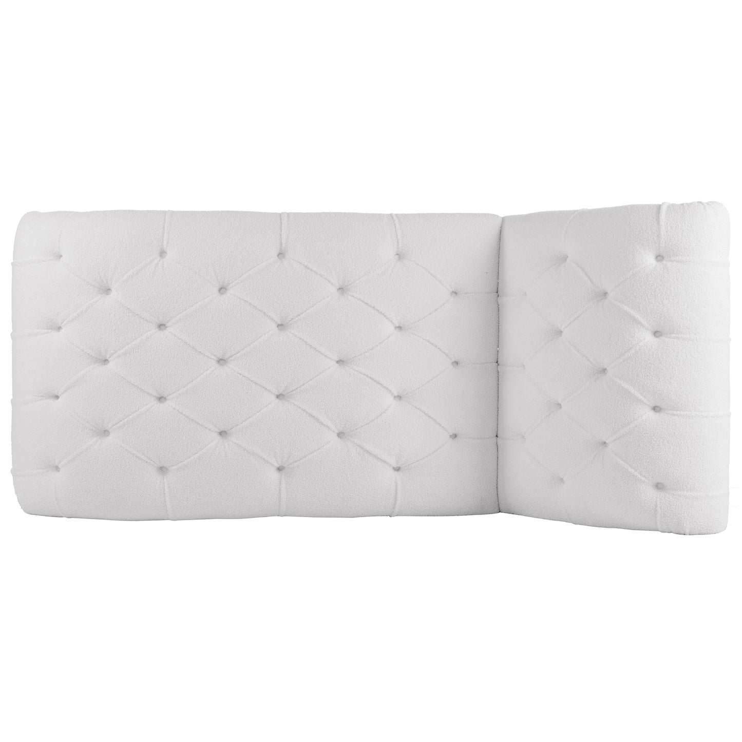 Tufted Armless Chaise Lounge - White - detail view 6