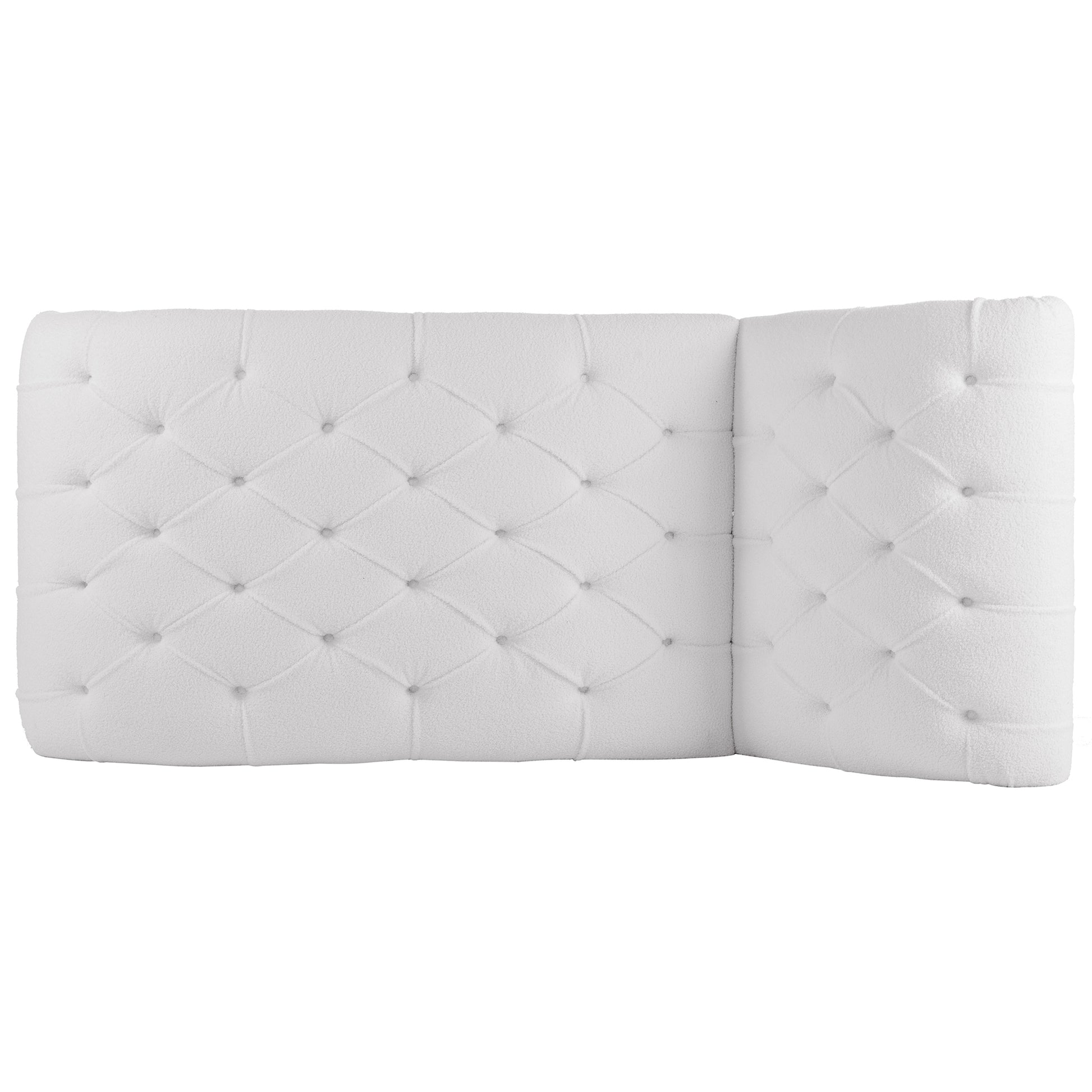 Tufted Armless Chaise Lounge - White - detail view 6