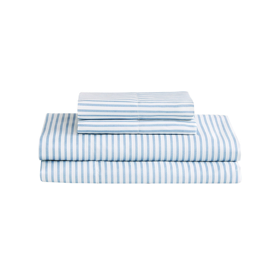 Stripe Comforter Set with Bed Sheets Blue/Grey
