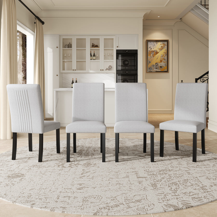 Modern Dining Room Chairs Set of 4 - Beige - primary color shot