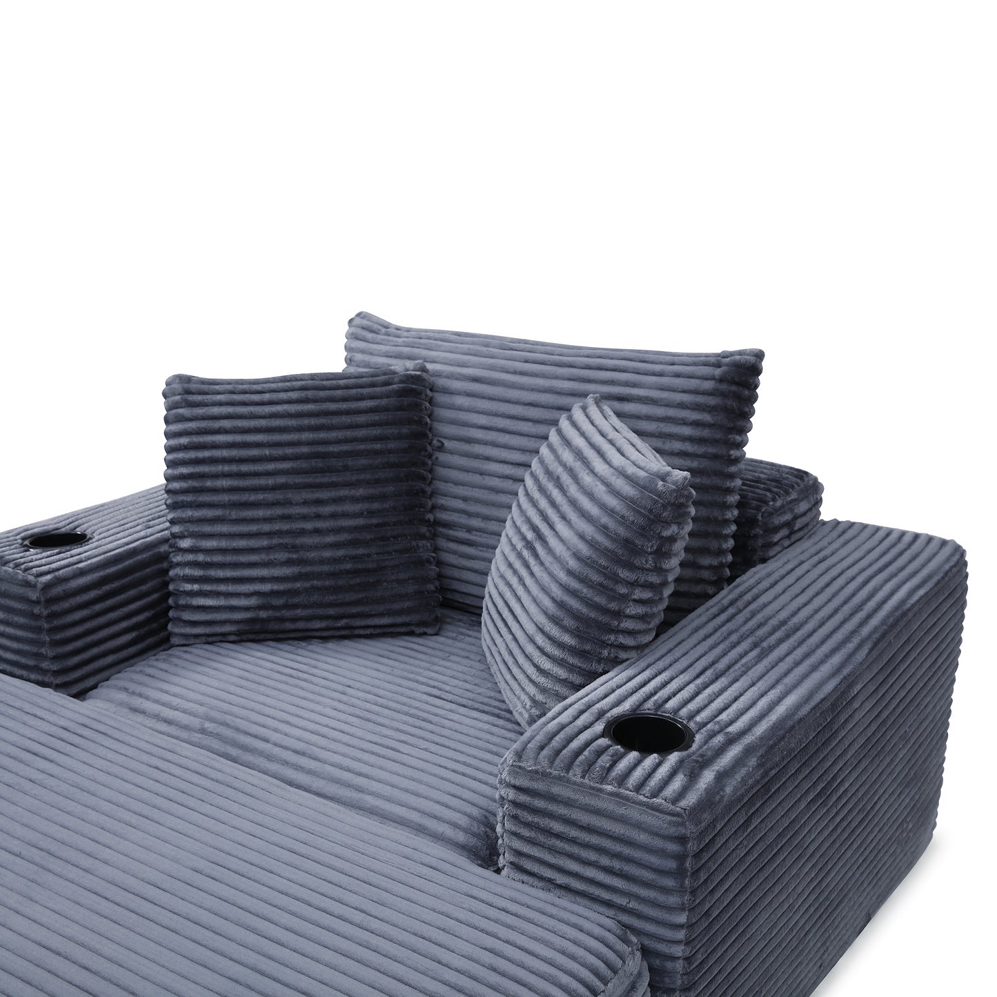 52" Boneless Chaise Lounge Chair Indoor-Oversized Cloud-Like Cozy Comfy Modular 3-in-1 Sofa Bed for Reading - Grey - detail view 5