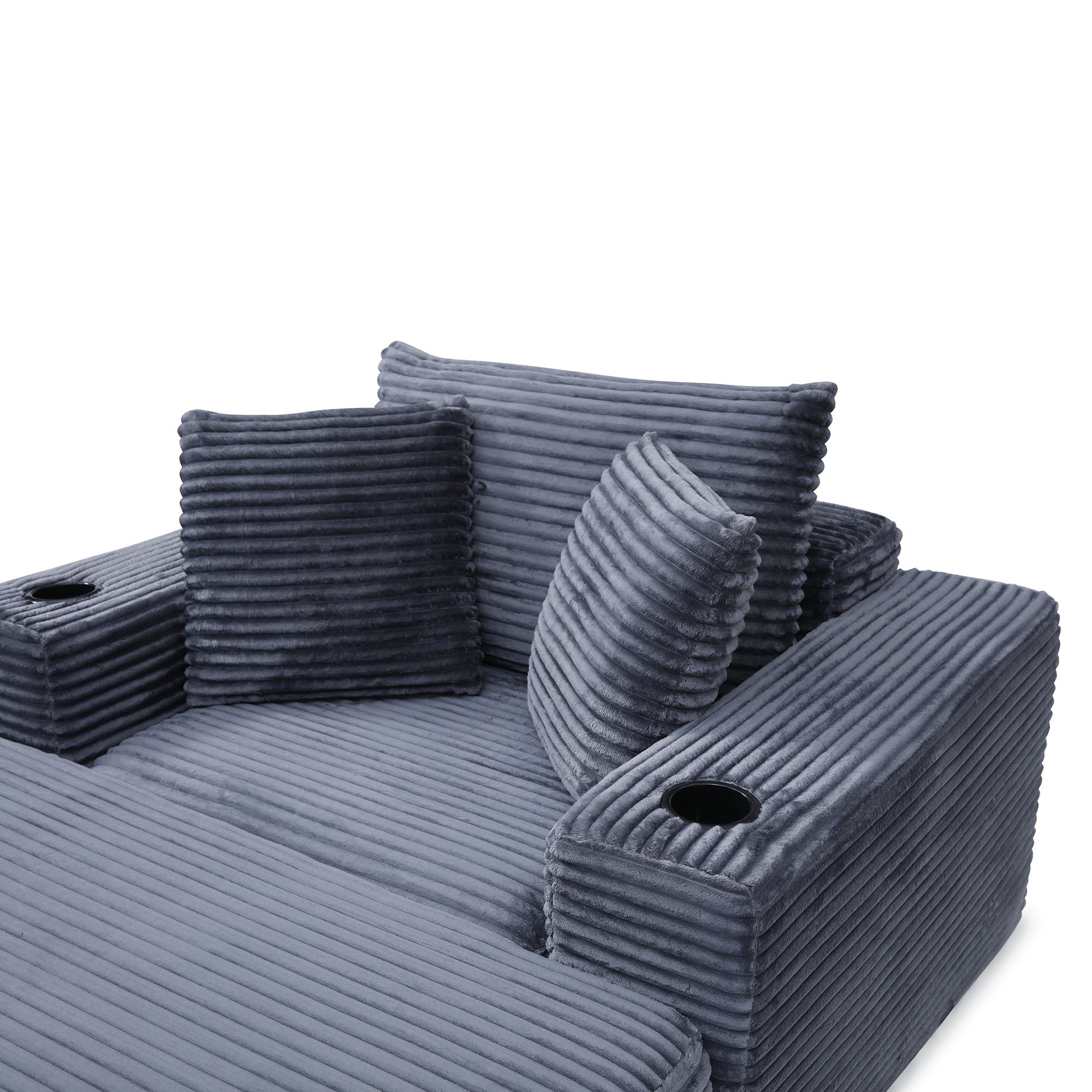 52" Boneless Chaise Lounge Chair Indoor-Oversized Cloud-Like Cozy Comfy Modular 3-in-1 Sofa Bed for Reading - Grey - detail view 5