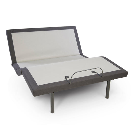 GhostBed Adjustable Base Twin XL - Dark Gray Metal Frame with Full Adjustability, LED Lighting, Massage, and Wireless Remote Control