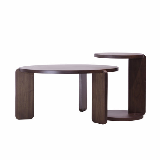 Walnut Nesting Tables with Wood Legs - primary color shot