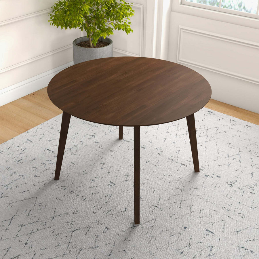 Lara Mid-Century Modern Dining Table Walnut Finish Solid Wood 43 Inch - primary color shot