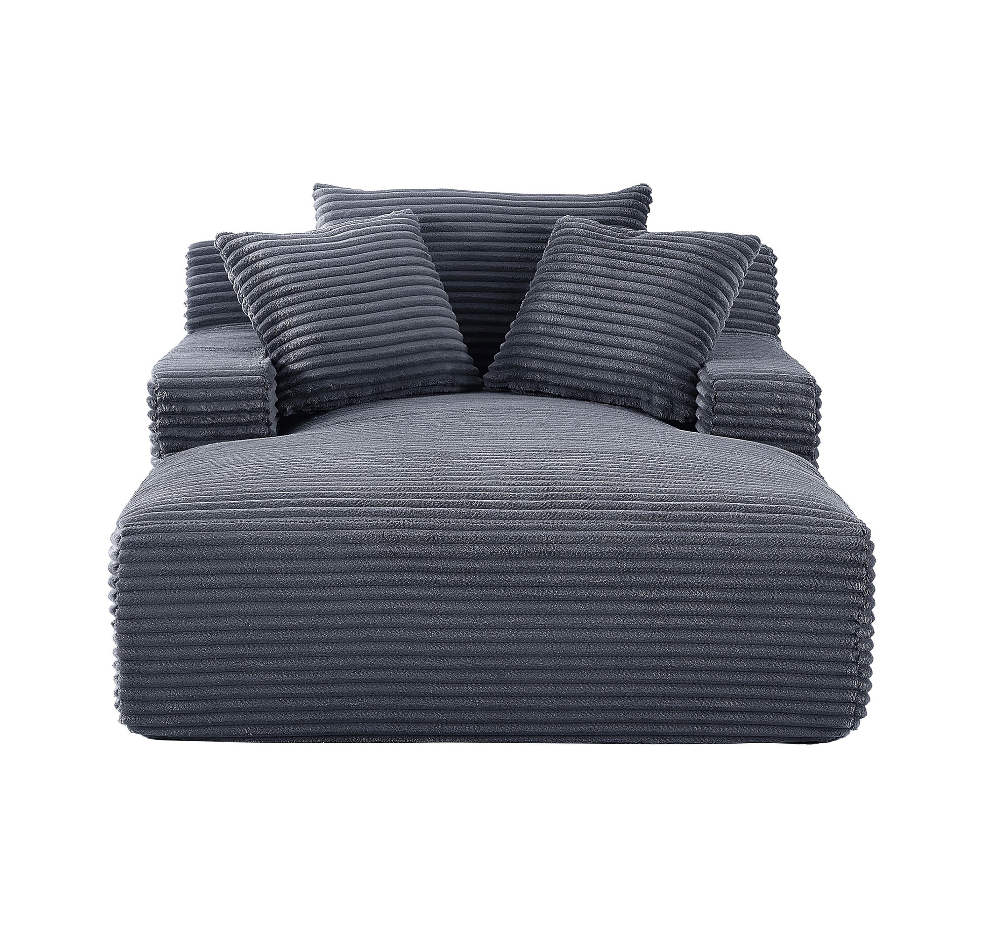 Cloudline Oversized Chaise Lounge Chair in Soft Corduroy - Grey - detail view 5