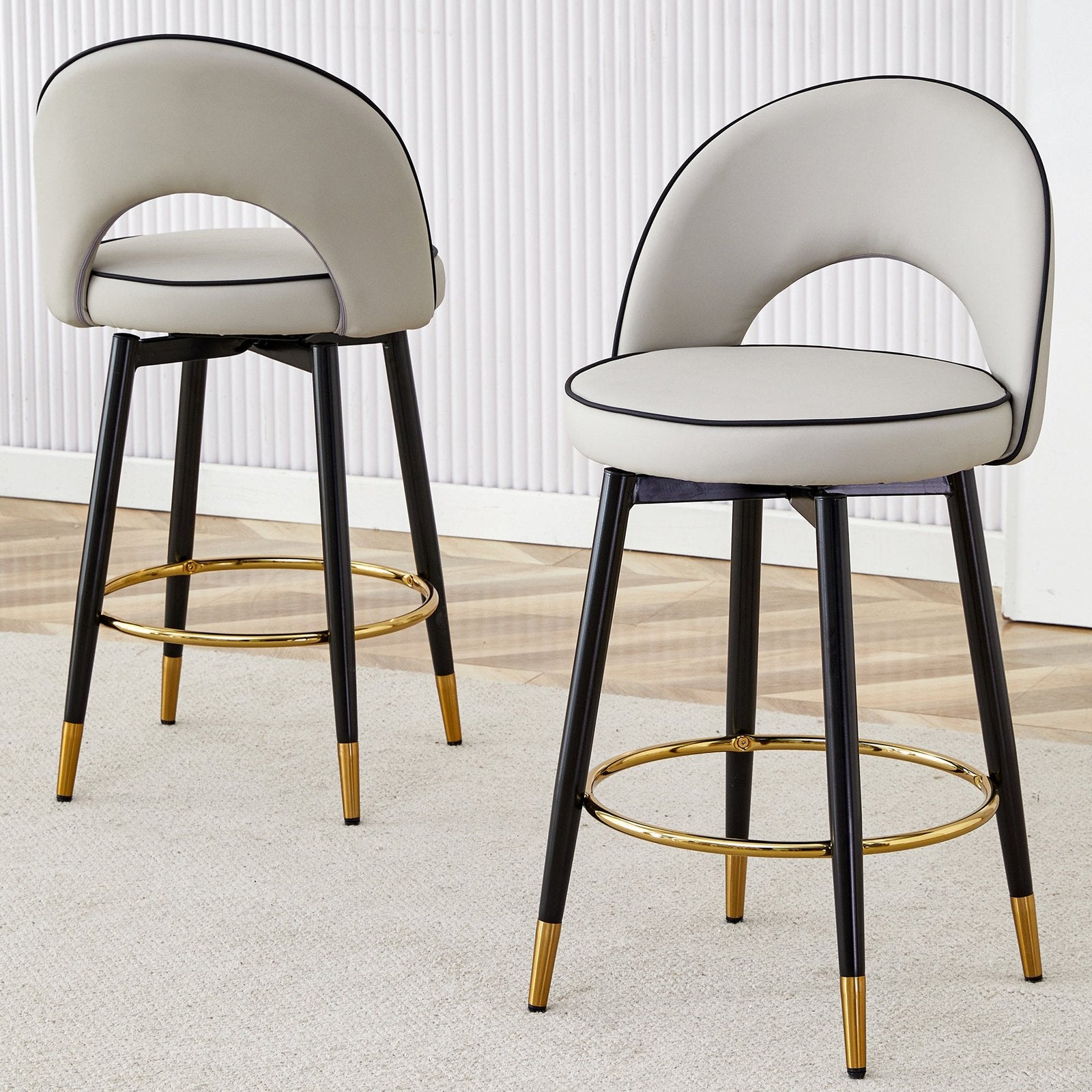 Lily 360 ° Swivel Counter Height Bar Stools, Gray