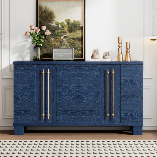 TREXM Sideboard Buffet Cabinet with Storage - Antique Navy - detail view 2