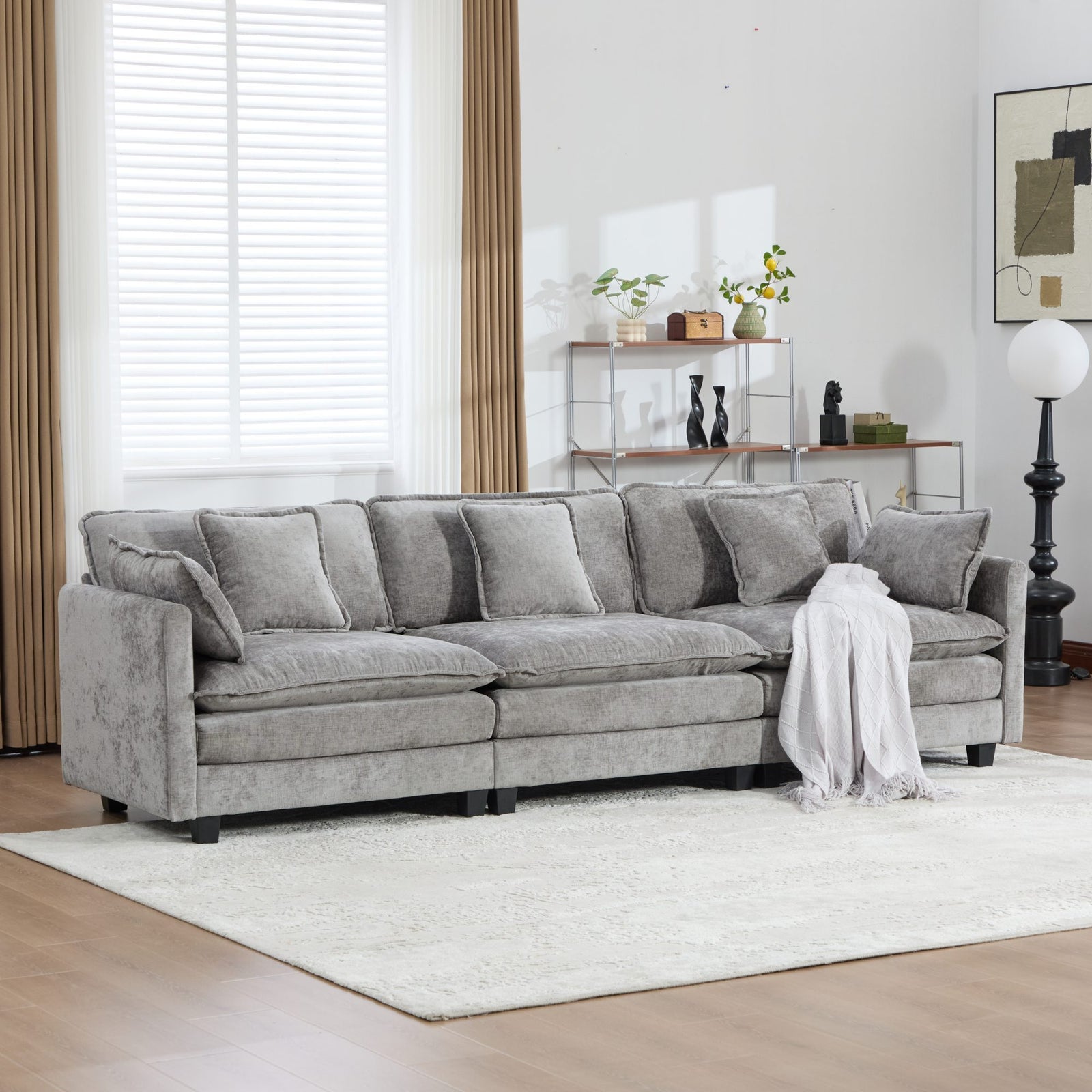Gray Chenille Sofa
